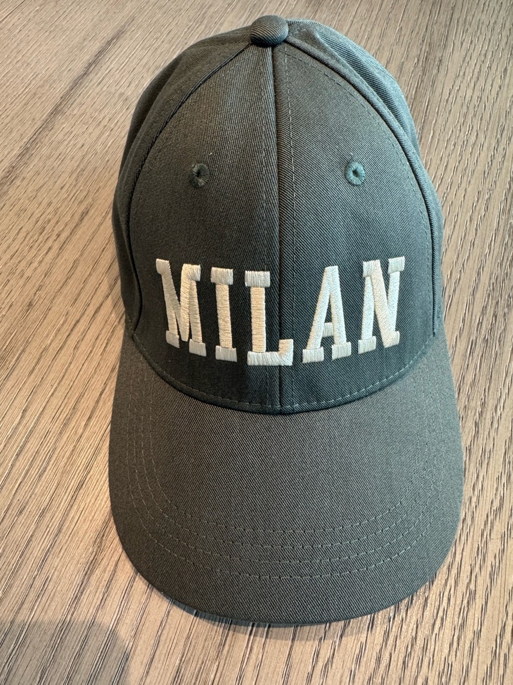 American Needle Milan Olive Green Baseball Cap with White Embroidery